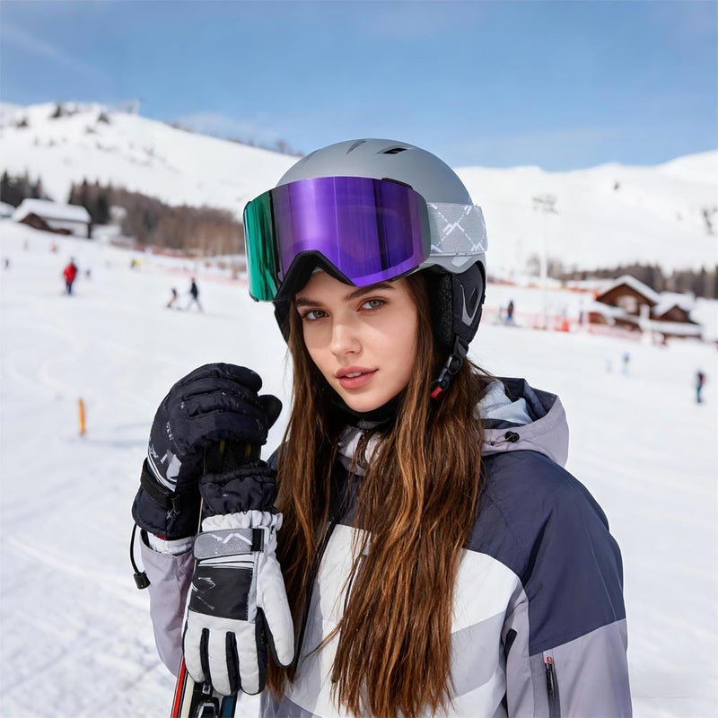 MXJ Gear Ski Goggles OTG for Women Men Adult Youth,YH693C Magnetic Snowboard Goggles,Winter Snow Goggles for Skiing Skating - Image 2